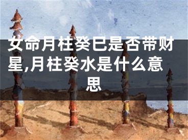 女命月柱癸巳是否带财星,月柱癸水是什么意思