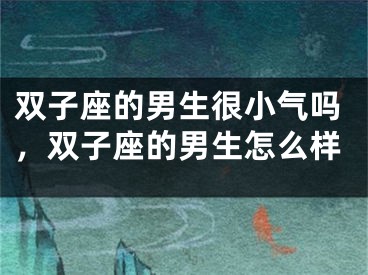 双子座的男生很小气吗，双子座的男生怎么样