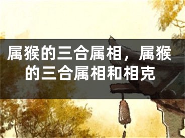 属猴的三合属相，属猴的三合属相和相克