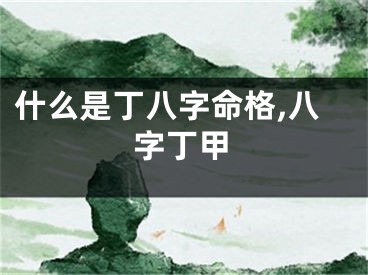 什么是丁八字命格,八字丁甲