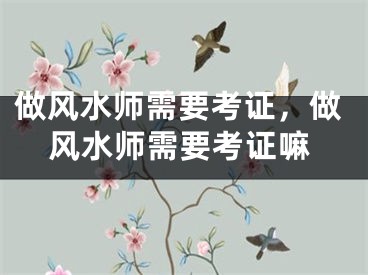 做风水师需要考证，做风水师需要考证嘛