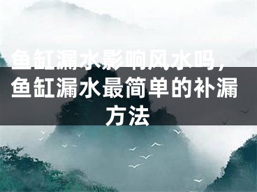 鱼缸漏水影响风水吗,鱼缸漏水最简单的补漏方法