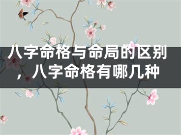 八字命格与命局的区别,八字命格有哪几种