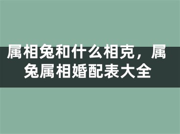 属相兔和什么相克,属兔属相婚配表大全