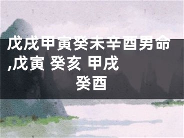 戊戌甲寅癸未辛酉男命,戊寅 癸亥 甲戌 癸酉