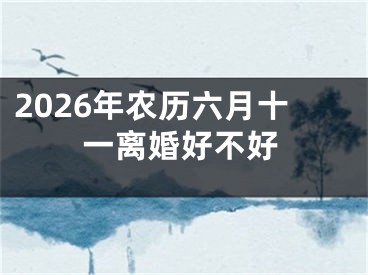 2026年农历六月十一离婚好不好