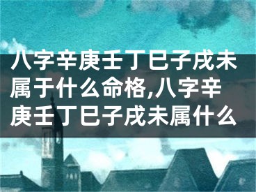 八字辛庚壬丁巳子戌未属于什么命格,八字辛庚壬丁巳子戌未属什么