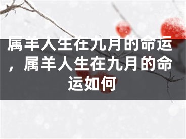 属羊人生在九月的命运，属羊人生在九月的命运如何