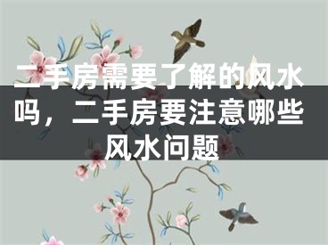 二手房需要了解的风水吗，二手房要注意哪些风水问题