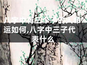 八字中有三个子的人命运如何,八字中三子代表什么