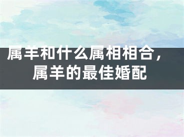 属羊和什么属相相合，属羊的最佳婚配