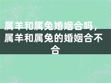 属羊和属兔婚姻合吗，属羊和属兔的婚姻合不合