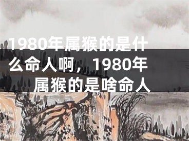 1980年属猴的是什么命人啊，1980年属猴的是啥命人
