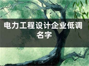电力工程设计企业低调名字
