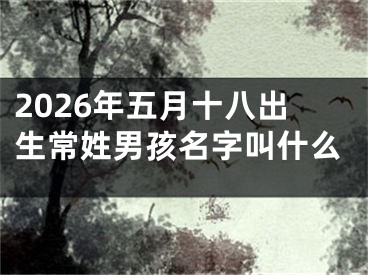2026年五月十八出生常姓男孩名字叫什么