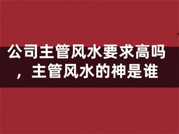 公司主管风水要求高吗，主管风水的神是谁