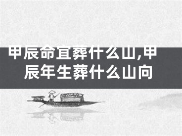 甲辰命宜葬什么山,甲辰年生葬什么山向