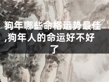 狗年哪些命格运势最佳,狗年人的命运好不好了