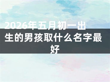 2026年五月初一出生的男孩取什么名字最好