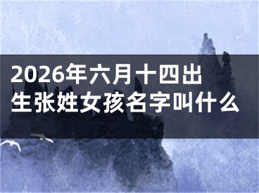 2026年六月十四出生张姓女孩名字叫什么