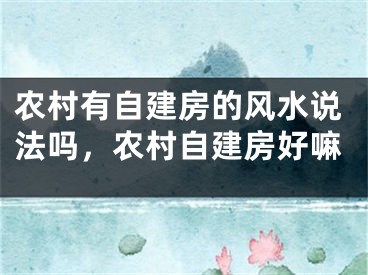 农村有自建房的风水说法吗,农村自建房好嘛