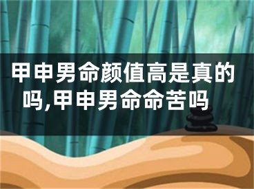 甲申男命颜值高是真的吗,甲申男命命苦吗