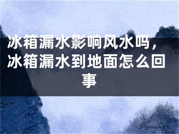 冰箱漏水影响风水吗，冰箱漏水到地面怎么回事