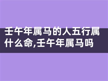 壬午年属马的人五行属什么命,壬午年属马吗