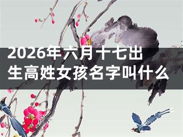 2026年六月十七出生高姓女孩名字叫什么