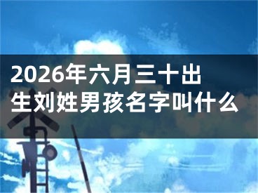 2026年六月三十出生刘姓男孩名字叫什么