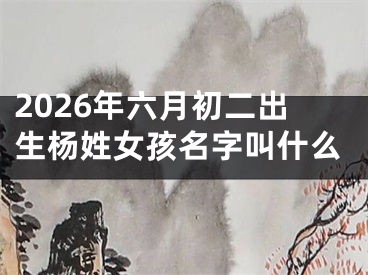 2026年六月初二出生杨姓女孩名字叫什么