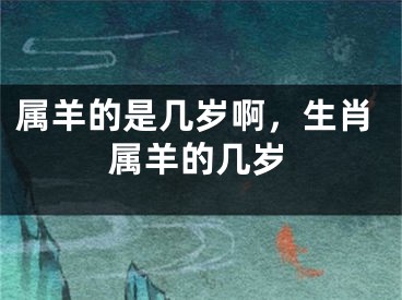 属羊的是几岁啊，生肖属羊的几岁