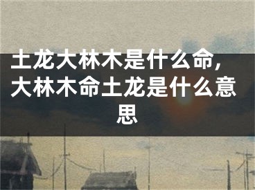 土龙大林木是什么命,大林木命土龙是什么意思