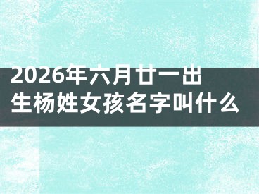 2026年六月廿一出生杨姓女孩名字叫什么