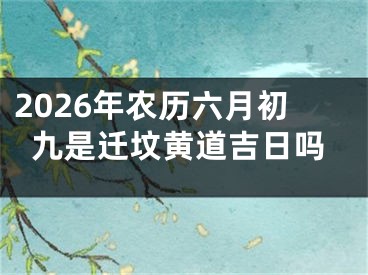 2026年农历六月初九是迁坟黄道吉日吗