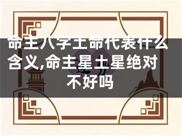 命主八字土命代表什么含义,命主星土星绝对不好吗