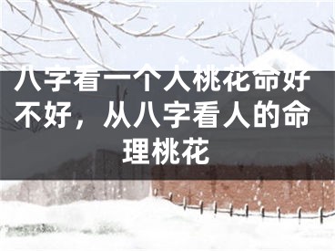 八字看一个人桃花命好不好,从八字看人的命理桃花