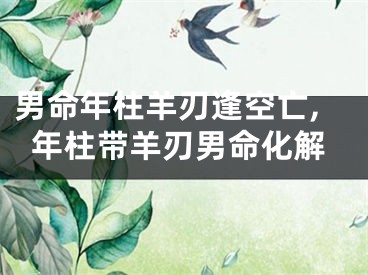 男命年柱羊刃逢空亡,年柱带羊刃男命化解