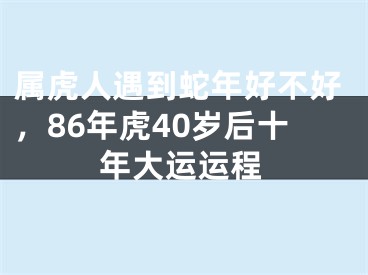 属虎人遇到蛇年好不好，86年虎40岁后十年大运运程