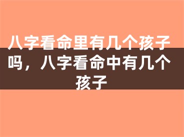 八字看命里有几个孩子吗，八字看命中有几个孩子