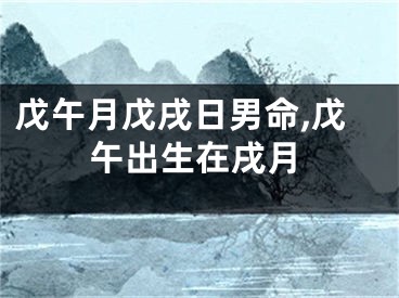 戊午月戊戌日男命,戊午出生在戌月
