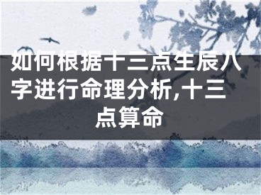 如何根据十三点生辰八字进行命理分析,十三点算命