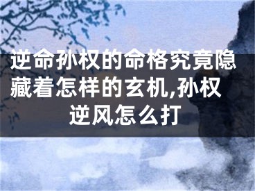 逆命孙权的命格究竟隐藏着怎样的玄机,孙权逆风怎么打