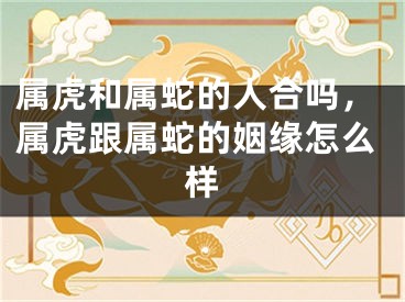 属虎和属蛇的人合吗，属虎跟属蛇的姻缘怎么样