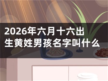 2026年六月十六出生黄姓男孩名字叫什么
