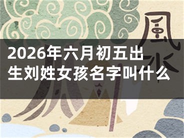 2026年六月初五出生刘姓女孩名字叫什么