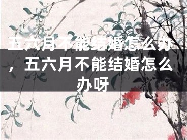 五六月不能结婚怎么办，五六月不能结婚怎么办呀