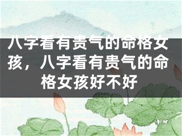 八字看有贵气的命格女孩，八字看有贵气的命格女孩好不好