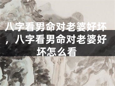 八字看男命对老婆好坏,八字看男命对老婆好坏怎么看