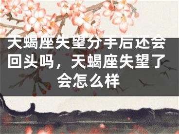 天蝎座失望分手后还会回头吗,天蝎座失望了会怎么样